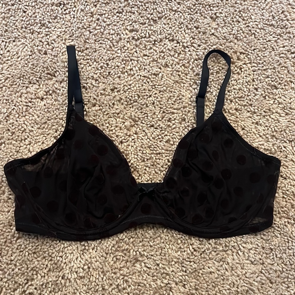 J CREW | Sheer Polka Dot Bra Size 34D
